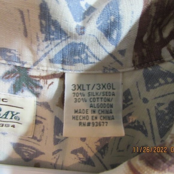 ST JOHN'S BAY MEN'S PRINTED DRESS SHIRT SIZE 3XLT PALM TREES COLLARED SI… - Picture 6 of 8